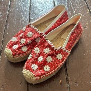 Jack Rogers 1960 picnic cotton woven espadrilles NWOT 6.5
